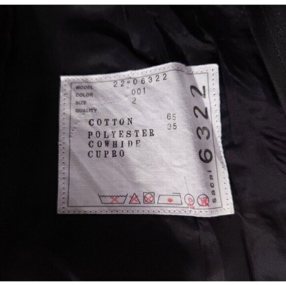 Sacai Cotton Gabardine Pleated Skirt Japan 1 US 6 Black Defect New - Picture 14 of 16